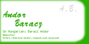 andor baracz business card